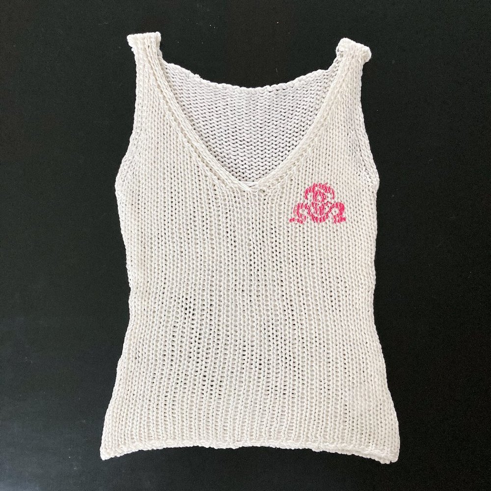 Hallo Out Knit Crop Tank Top Women's size XS White